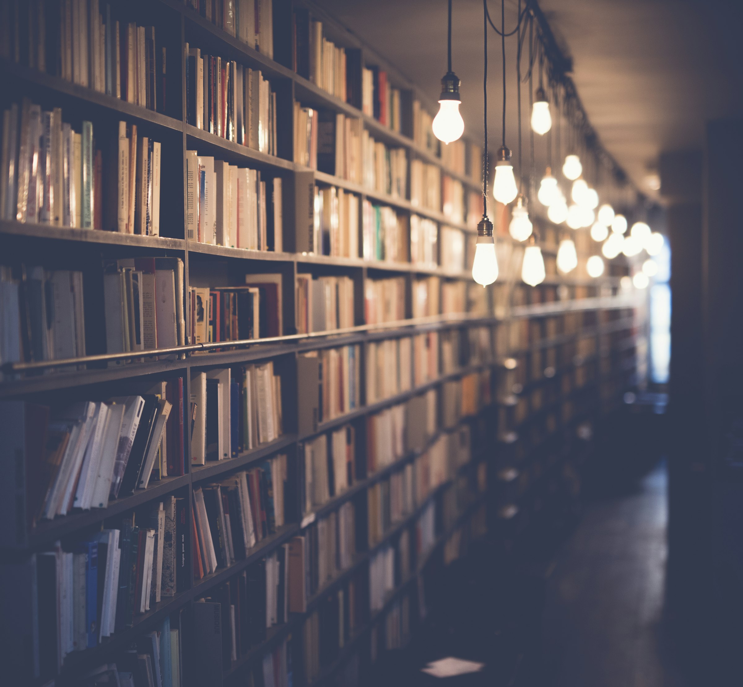 A library of books and reference material